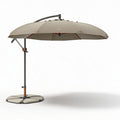 Cantilever patio umbrella with adjustable arm and 200 x 200 x 250cm canopy in beige tonen