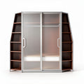 Modern wardrobe with sliding doors and asymmetric shelves 200 x 120 x 200cm