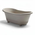 Freestanding oval bathtub made of durable stone resin 150 x 70 x 60cm gray