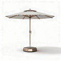 Cantilever patio umbrella with bronze frame and white canopy 250 x 250 x 250cm