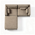 Sectional sofa with removable cushions in light brown fabric 200 x 200 x 85cm