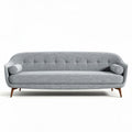 Fabric sofa with rounded arms in light gray dimensions 200 x 90 x 85cm