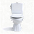 White ceramic toilet for bathroom use with elegant fluted design 70 x 40 x 80cm
